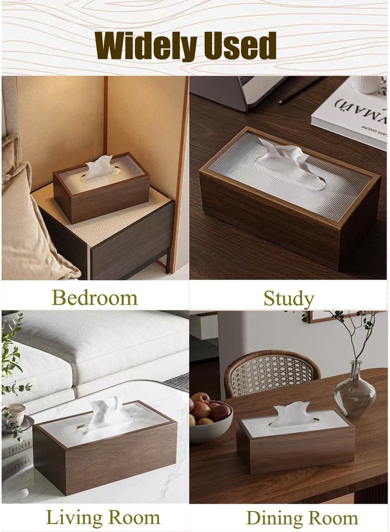 CUBEXELL Wooden Tissue Box Holder Elegant Classic Style Napkin Holder Sliding Lid Desktop Decor Suitable for Living Room Dining Tables - Image 5