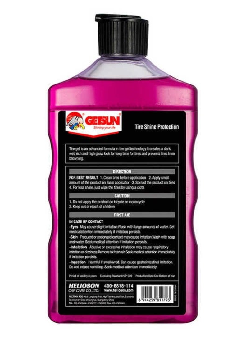 GETSUN Tire Shine Protection Spray 410ML – Long-Lasting Gloss, UV Protection, and Weather-Resistant Formula for Deep Black Shine  - Image 2