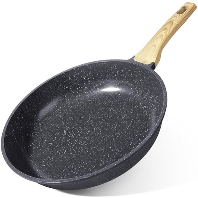 GIPP Nonstick Frying Pan Skillet  Granite Non Stick Pans Healthy Granitestone NonStick Fry Pan Omelette Pan Egg Pan Compatible With All Stoves Pfoa Free Gray 24Cm - Image 1