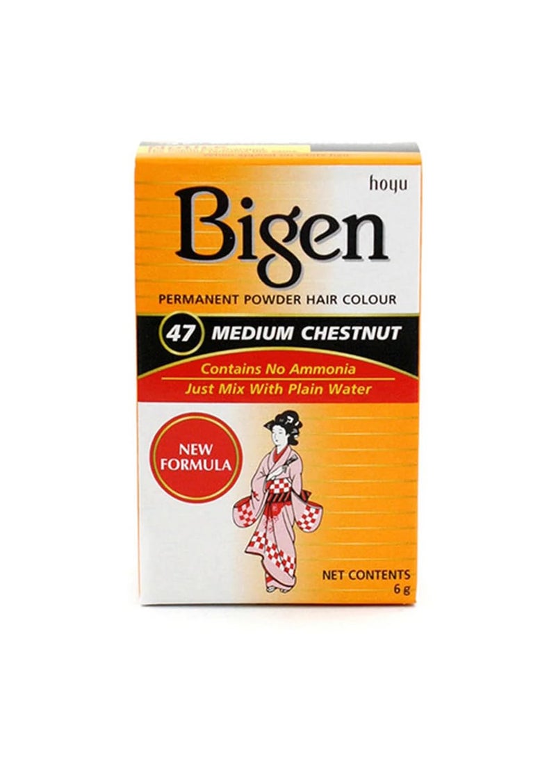 Bigen Bigen Permanent Powder Hair Colour  No 47 Medium Chestnut 