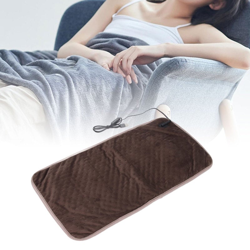 USB Heating Pad: 11.8x23.6In Skin Friendly Fabric - 3 Heat Settings Portable Electric Blanket for Home Office, Neck Shoulder Back Leg Warmth - Image 5