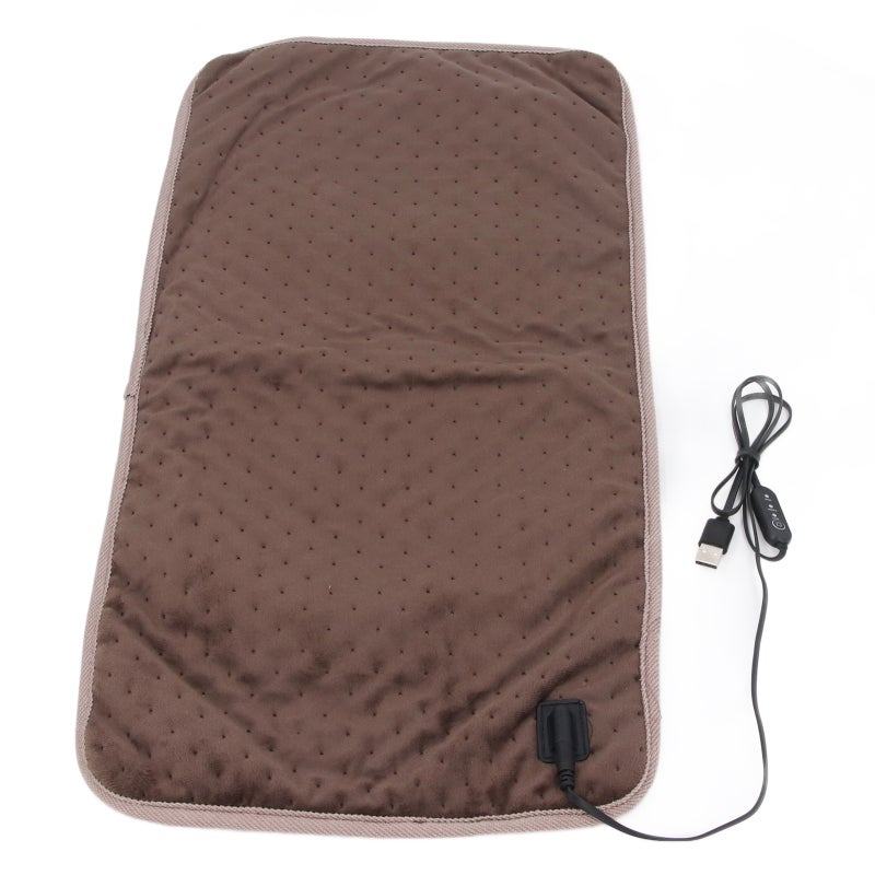 USB Heating Pad: 11.8x23.6In Skin Friendly Fabric - 3 Heat Settings Portable Electric Blanket for Home Office, Neck Shoulder Back Leg Warmth - Image 3