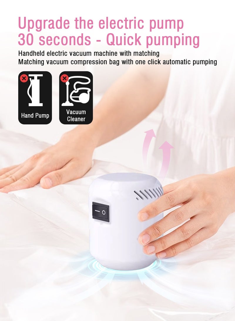 HomarKet 20 Pack Premium Vacuum Storage Bags with Electric Pump,Include 16-Piece (4 Jumbo,4 Large, 4 Medium,4 Small) with 3- Piece Portable Hand-Rolled Vacuum Compression Bags (1-Piece 50x35cm ,1-Piece 60x40cm and 1- Piece 70x50cm, 1- Piece Electric Pump ) Reusable Space Saver Bags for Clothes, Mattress, Blanket, Duvets, Pillows, Comforters, Quilt, Travel  - Image 4