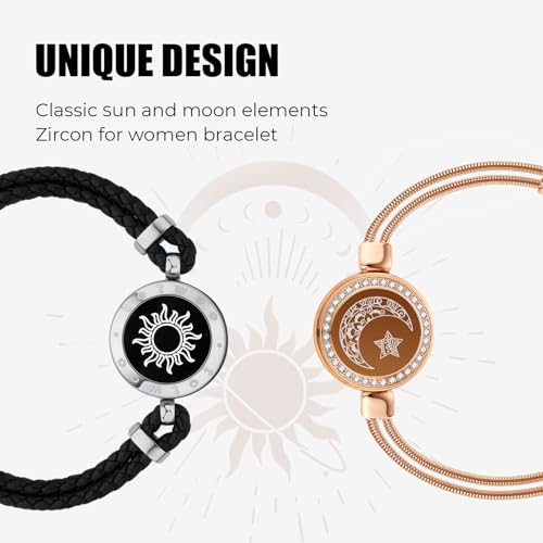 TOTWOO Touch Bracelets for Couples, Vibration & Light up for Love Couples Long Distance Relationship Gifts for Girlfriend Bluetooth Pairing Jewelry - Image 4