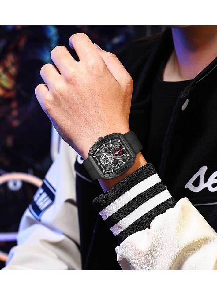 WLISTH WLISTH Wristwatch Men Watches Fashion Multifunction Wristwatch Abrastion Resistant Glass Display Chronograph Calendar Date Watches  - Image 3