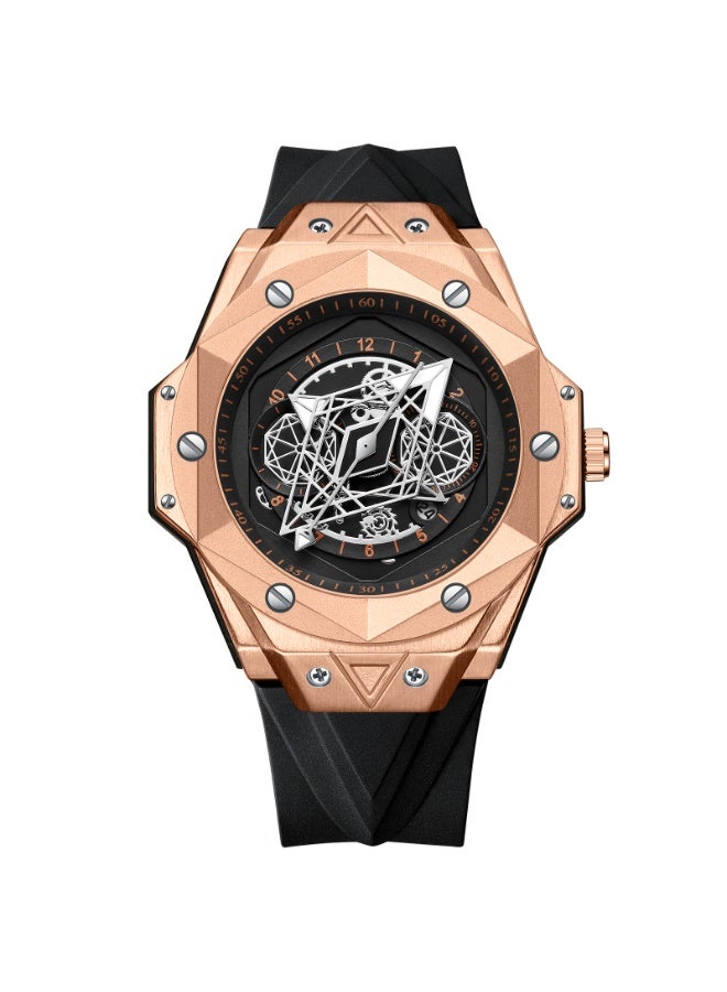 BINBOND Men's Waterproof Skeleton Quartz Watch with Luminous Display - Image 1