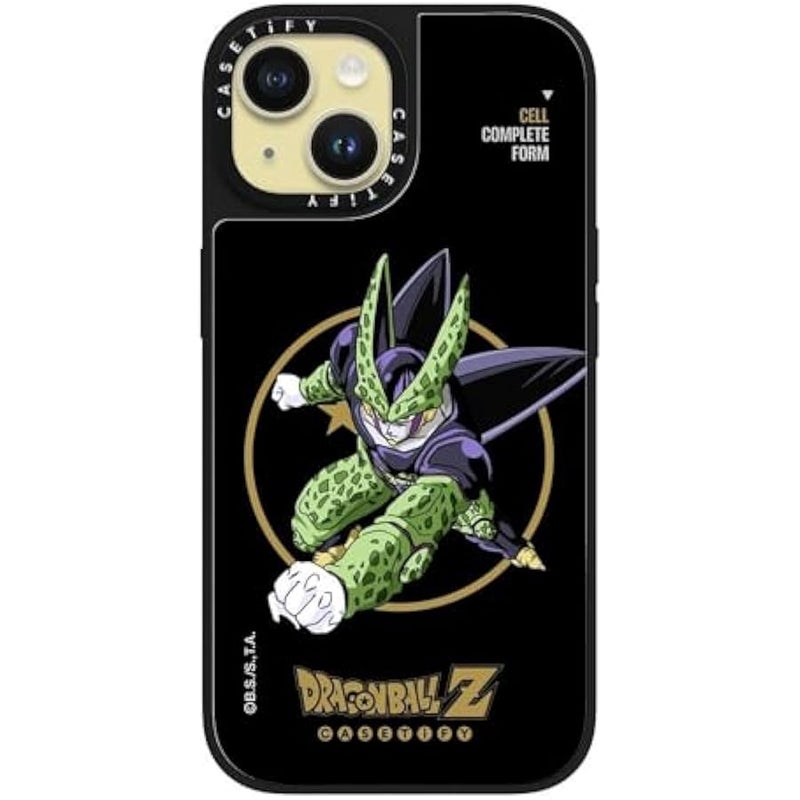 Casetify Mirror iPhone 15 Case 【Dragon Ball Colab/Reflective / 4.9ft Drop Protection/Magsafe】 - Cell Complete Form - Silver on Black - Image 2
