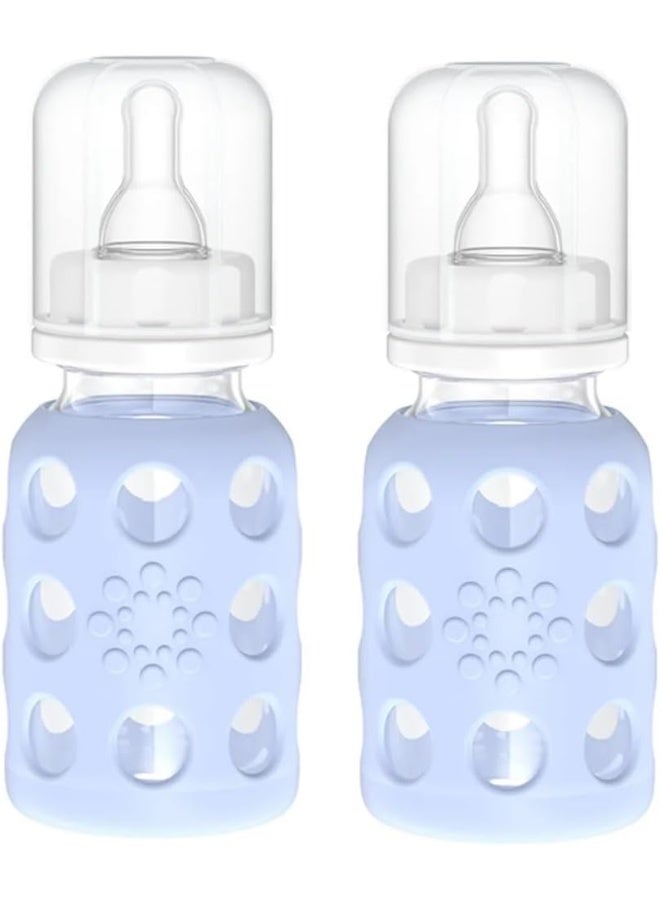 Lifefactory 4oz Glass Baby Bottle 2pk (Blanket) - Image 1