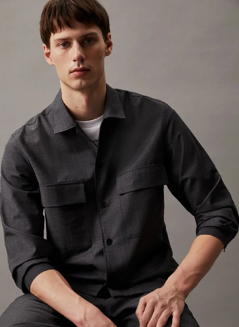 CALVIN KLEIN Boxy Wool Melange Shirt