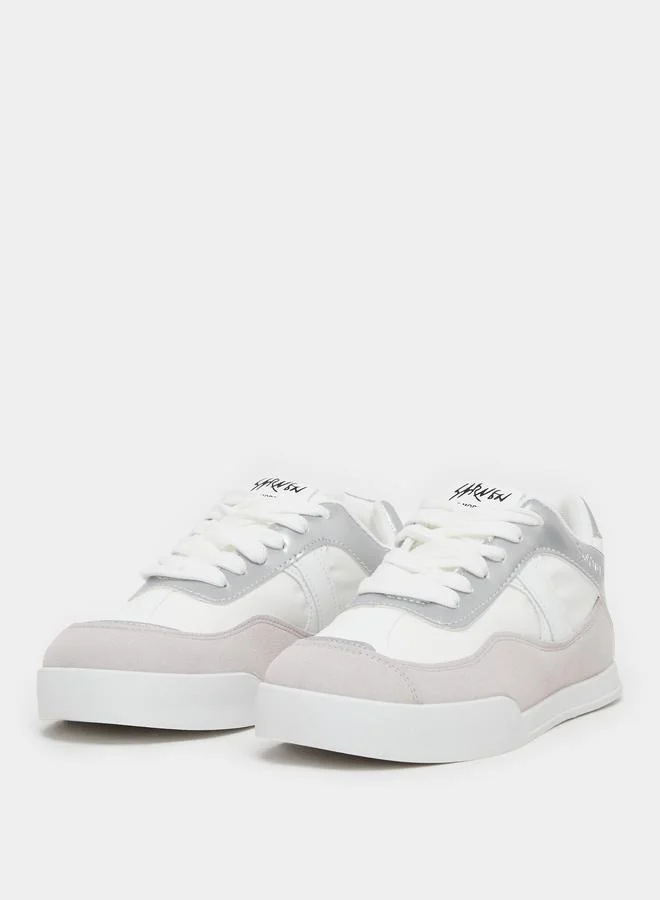 Styli Styli Panelled Lace Up Flatform Sneakers