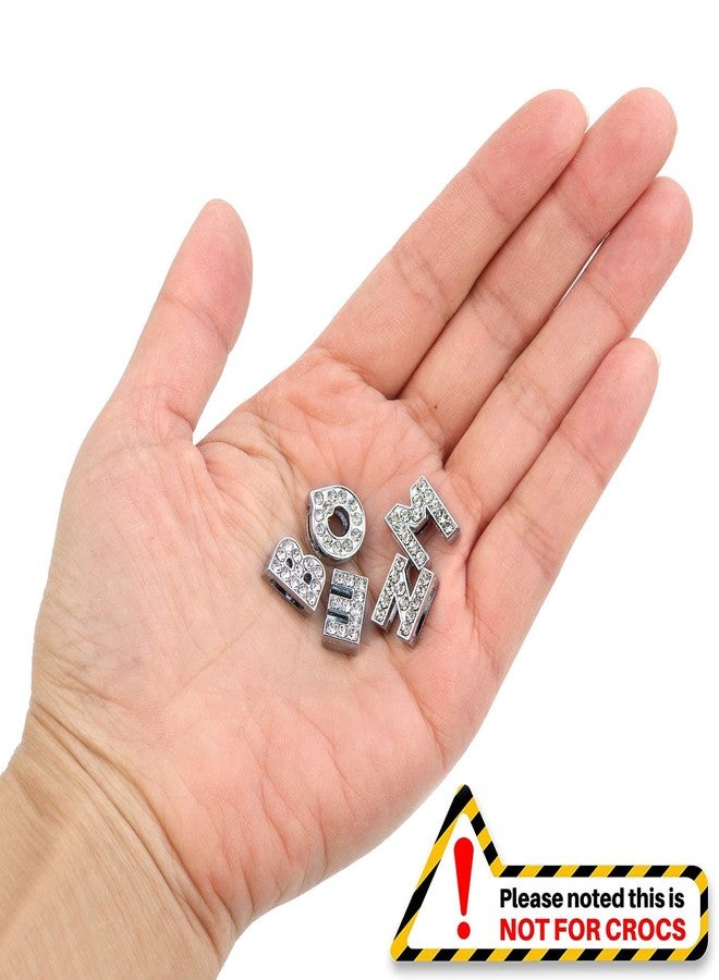 AUEAR, 52 Pack Silver A-Z 8mm Full Rhinestone Slide Crystal Alphabet Alloy Letter Charm for Bracelets Necklace Wristbands DIY Jewelry Making - Image 4