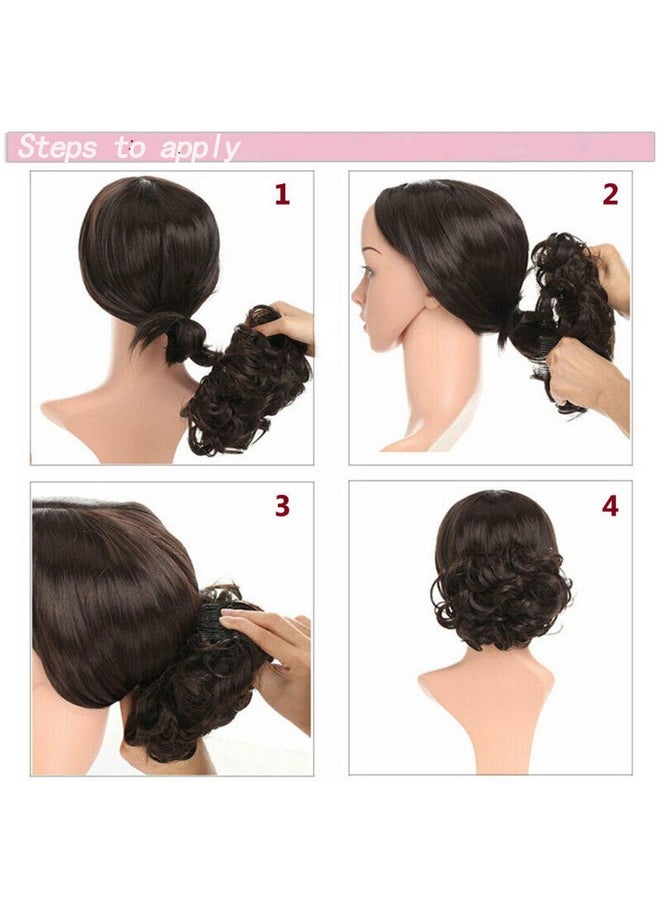 ريو وصلات شعر قصيرة مجعدة على شكل كعكة طبقية، كعكة شعر مجعدة، كعكة شينيون، قطع شعر ذيل حصان للنساء، أمشاط شعر سهلة التمدد، وصلات شعر ذيل حصان بمشبك (12#Lbr) 