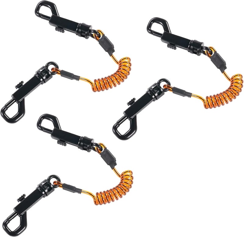Ergodyne Squids 3152 Coiled Lanyard Tether  Dual Swivel Hook Attachment Ends 2 lbs - Image 1