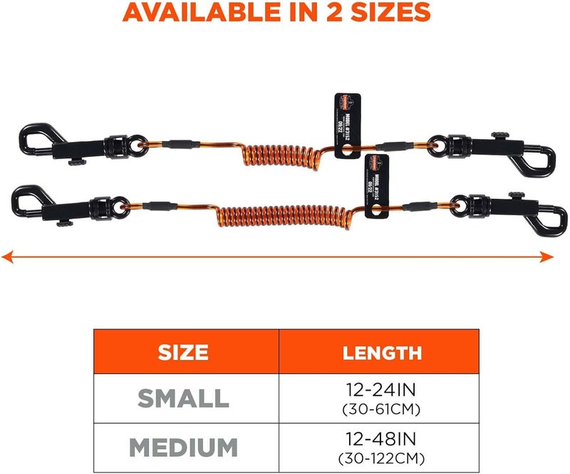 Ergodyne Squids 3152 Coiled Lanyard Tether  Dual Swivel Hook Attachment Ends 2 lbs - Image 5