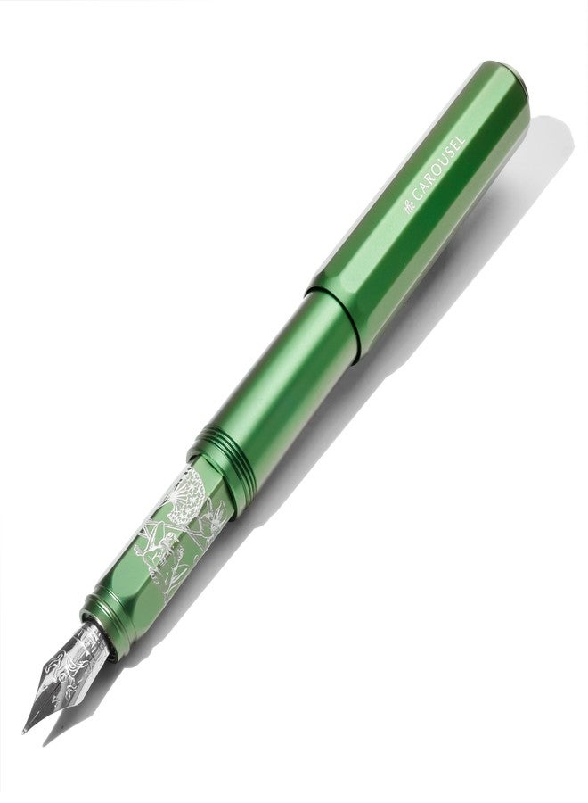 Ferris Wheel Press , Aluminum Carousel Fountain Pen, Book of Botany, Aircraft grade aluminum body, Threaded cap with air seal system, Medium - Image 3