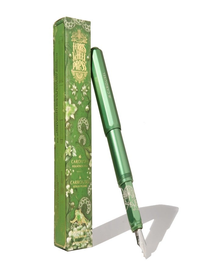 Ferris Wheel Press , Aluminum Carousel Fountain Pen, Book of Botany, Aircraft grade aluminum body, Threaded cap with air seal system, Medium - Image 1