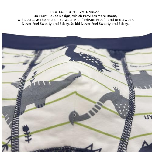 Cczmfeas Boys Kids Soft Cotton Fashion Boxer Briefs Toddler Breathable Underwear (US, Age, 7 Years, 8 Years, Blue - 12 Pack) - Image 4