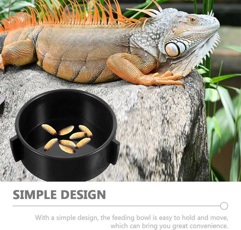 4pcs Ceramic Reptile Food and Water Bowls Set for Lizards and Bearded Dragons, Sturdy Worm Feeding Dishes Suitable for Terrariums and Amphibian Pets - Image 3