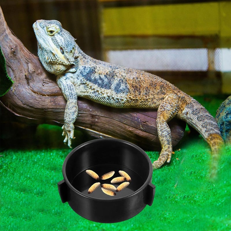 4pcs Ceramic Reptile Food and Water Bowls Set for Lizards and Bearded Dragons, Sturdy Worm Feeding Dishes Suitable for Terrariums and Amphibian Pets - Image 4