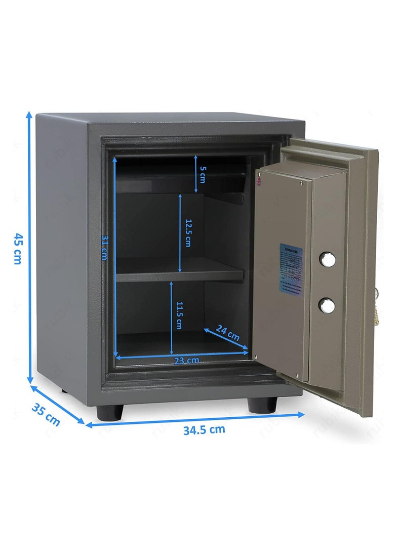 KARNAK - Karnak Safe Box Locker with Handle 2-Keys Fire Resistant, Waterproof for Home, Office, Hotel, Privacy Room, Bank GW-50KL Color Vertical Green 42Kg - Image 1