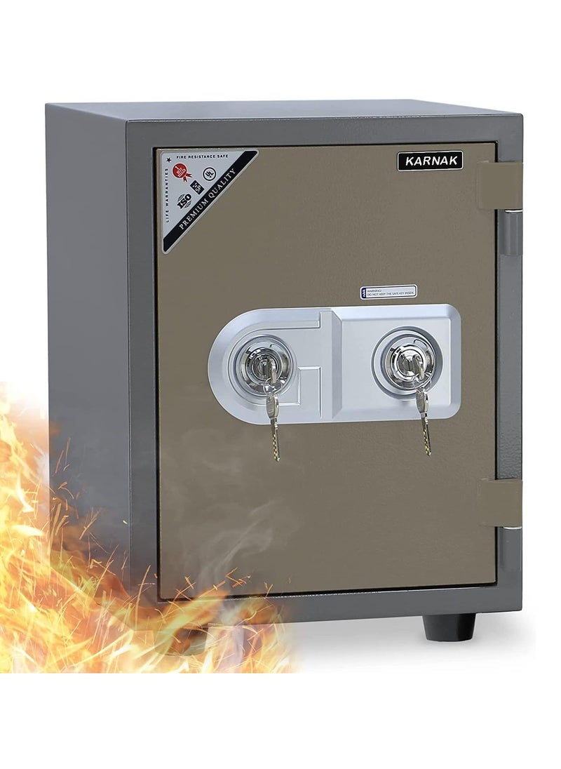 KARNAK - Karnak Safe Box Locker with Handle 2-Keys Fire Resistant, Waterproof for Home, Office, Hotel, Privacy Room, Bank GW-50KL Color Vertical Green 42Kg - Image 1