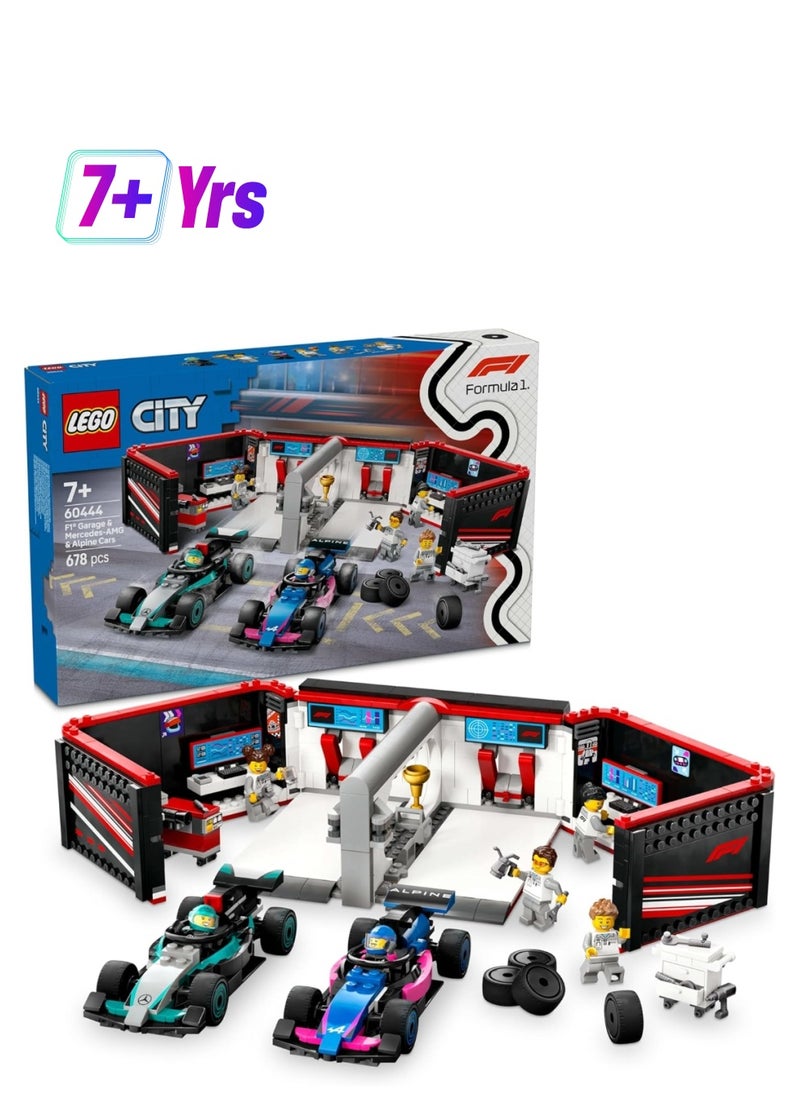 LEGO LEGO F1 Garage & Mercedes-AMG & Alpine Cars Building Toy Set 60444  - Image 1