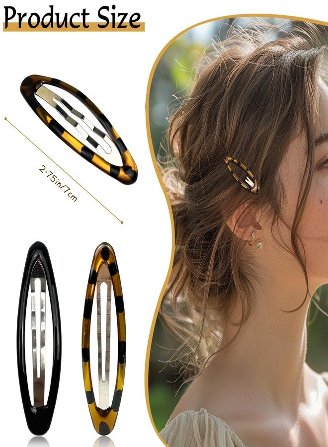 Zoolinn Oval Hair Clip for Women – Classic Black & Tortoise Metal Snap Barrettes Clip – 2.75 Inch Ellipse Hair Accessories(12-Pack) - Image 5