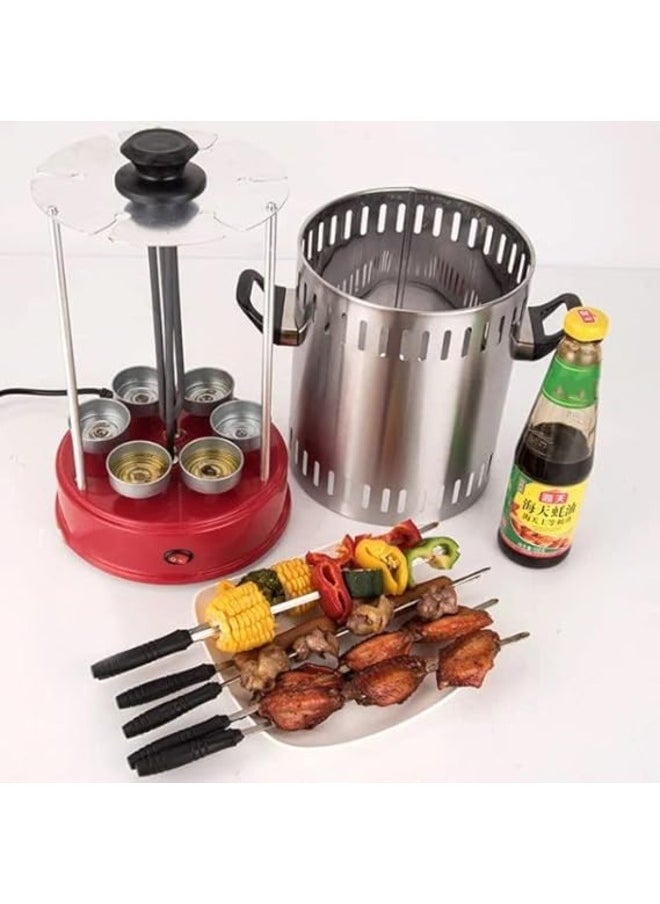 Barbecue Grills Oven - Rotating Vertical Grill - Countertop Electric BBQ Grill - Kabob Machine with 360° Smokeless Automatic Turning, Can Hold 12 Strings
