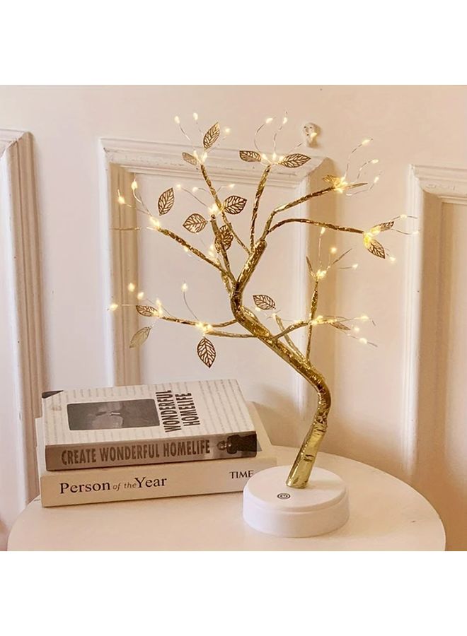 Warm White 72 LED Golden Leaf Bonsai Tree Light USB Battery Dual Powered Indoor Decor - Image 4