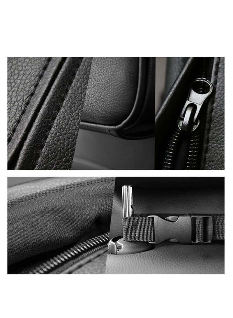 FengSVMA Luxury Leather Car Sun Visor Tissue Case Holder Paper Towel Bag Cover, Back Seat Headrest Hanging Napkin Clip - Image 4