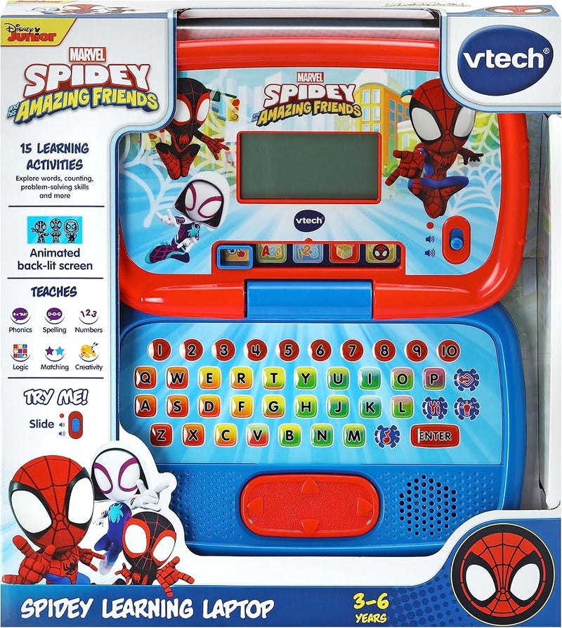 Vtech - Spidey & His Amazing friends Spidey Learning Laptop - Multicolour Enjoy logic, memory, and creative games with the VTech® Suitable for ages 3 + up - Image 3