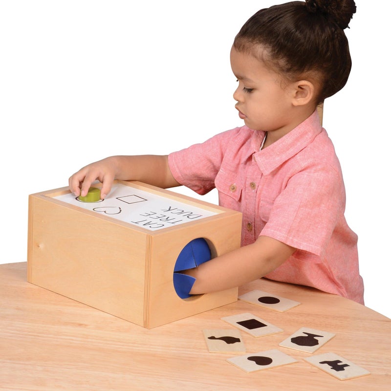 Constructive Playthings Mystery Feely Box Hardwood Sensory Science Exploration Tool with WriteandWipe Top for STEM Discovery - Image 3