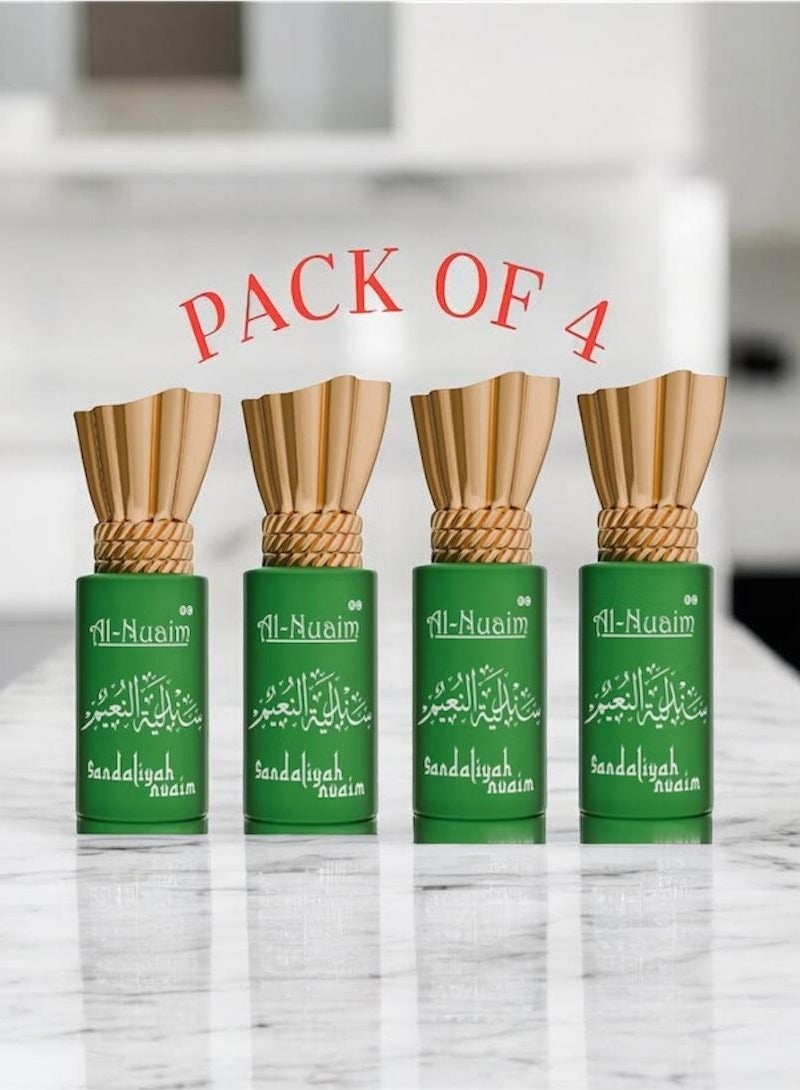 Al Nuaim Al-Nuaim Sandaliyah Nuaim Attar Roll-On 6ml (Pack of 4) | Alcohol-Free Unisex Concentrated Perfume Oil | Long Lasting Sandalwood Musk Fragrance for Men & Women | Pocket Size Ittar - Image 1