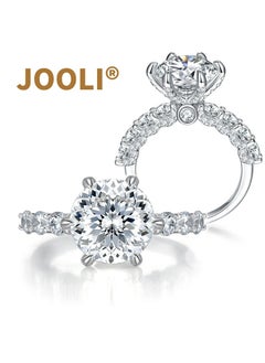 JOOLI Jewelry 5 Carat Moissanite Ring for Wedding Party Fashion Accessories Women Ladies Girls Best Seller Popular Shiny Jewellery Circular US Size Classice Elegant Diamond TK Hot Men Unisex Big Size  - Image 1