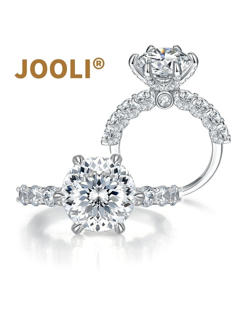 JOOLI Jewelry 5 Carat Moissanite Ring for Wedding Party Fashion Accessories Women Ladies Girls Best Seller Popular Shiny Jewellery Circular US Size Classice Elegant Diamond TK Hot Men Unisex Big Size  - Image 1