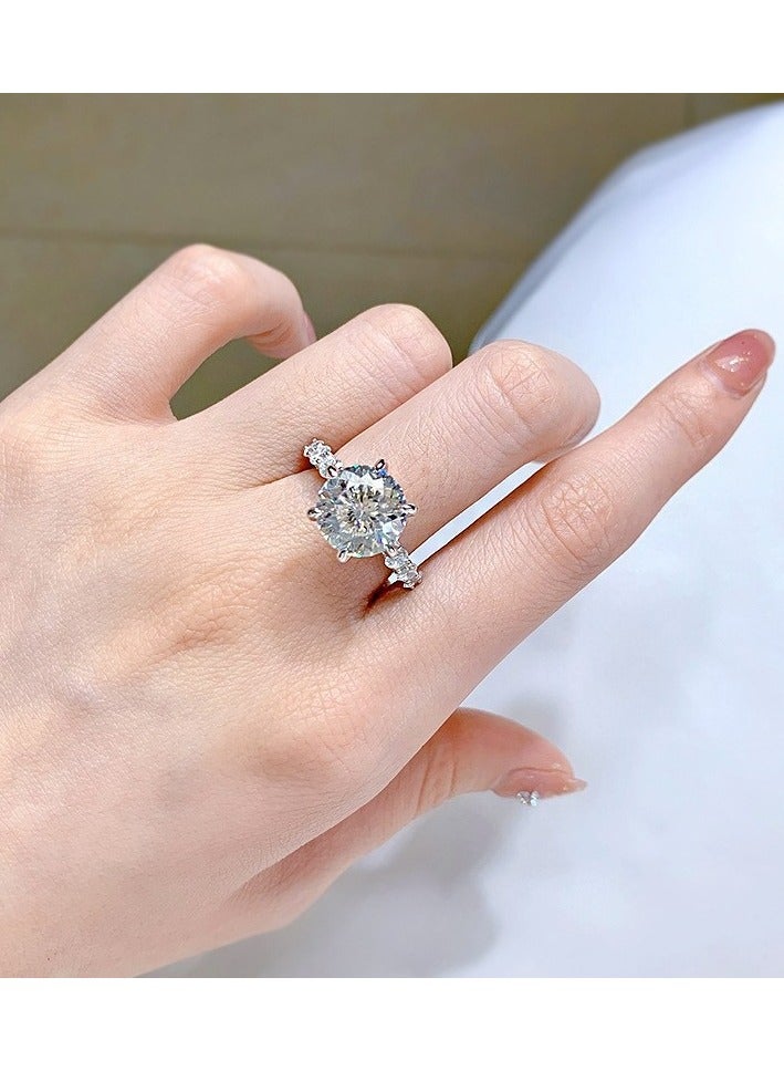 JOOLI Jewelry 5 Carat Moissanite Ring for Wedding Party Fashion Accessories Women Ladies Girls Best Seller Popular Shiny Jewellery Circular US Size Classice Elegant Diamond TK Hot Men Unisex Big Size  - Image 4