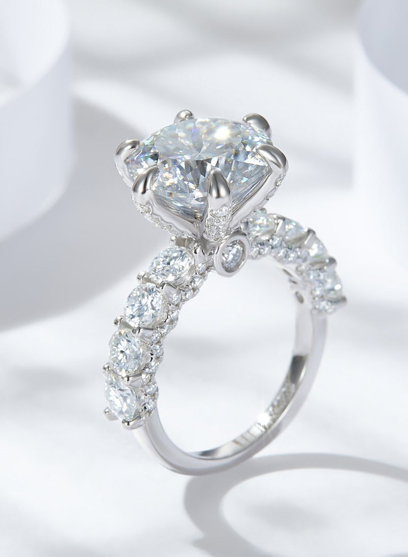 JOOLI Jewelry 5 Carat Moissanite Ring for Wedding Party Fashion Accessories Women Ladies Girls Best Seller Popular Shiny Jewellery Circular US Size Classice Elegant Diamond TK Hot Men Unisex Big Size  - Image 3