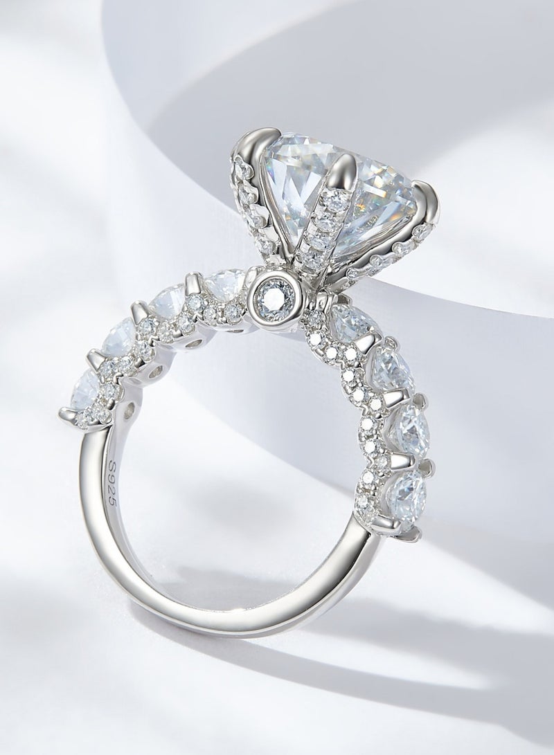 JOOLI Jewelry 5 Carat Moissanite Ring for Wedding Party Fashion Accessories Women Ladies Girls Best Seller Popular Shiny Jewellery Circular US Size Classice Elegant Diamond TK Hot Men Unisex Big Size  - Image 2