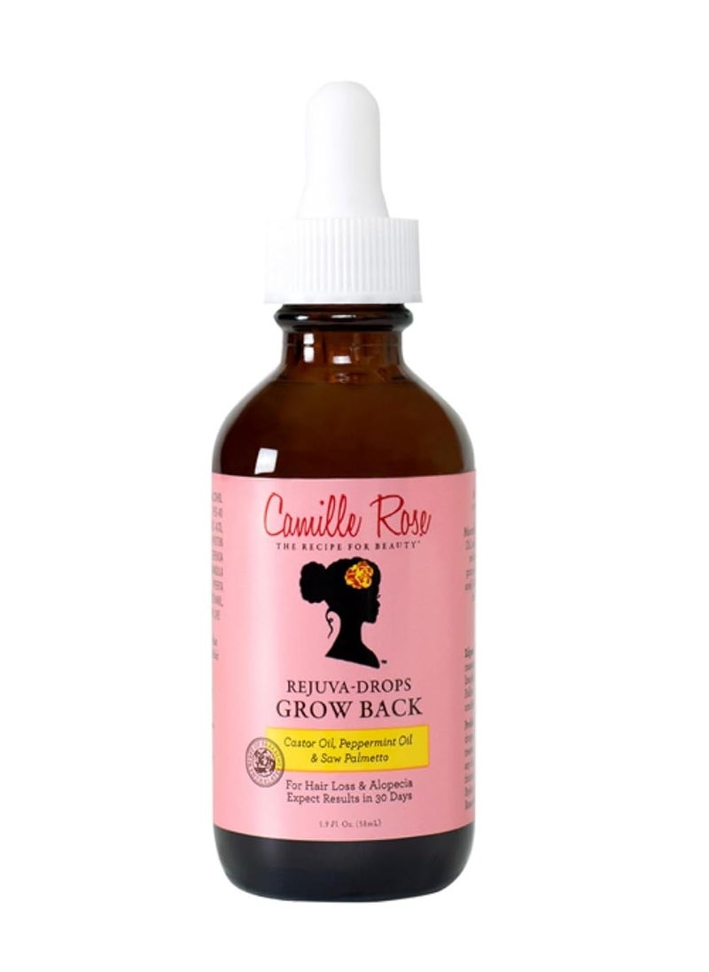 Camille Rose Naturals - Camille Rose Rejuva Grow Back Drops, with Castor Oil, Peppermint Oil and Saw Palmetto, for Hair Growth, 1.9 fl oz - Image 1