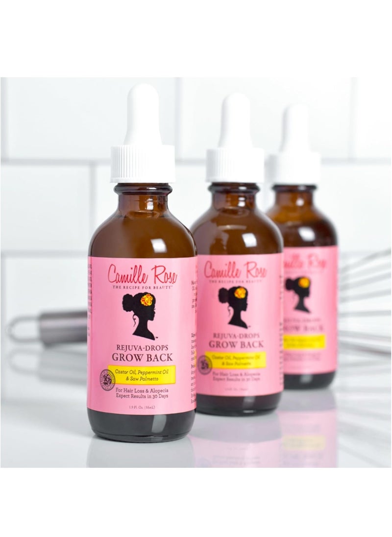 Camille Rose Naturals - Camille Rose Rejuva Grow Back Drops, with Castor Oil, Peppermint Oil and Saw Palmetto, for Hair Growth, 1.9 fl oz - Image 1
