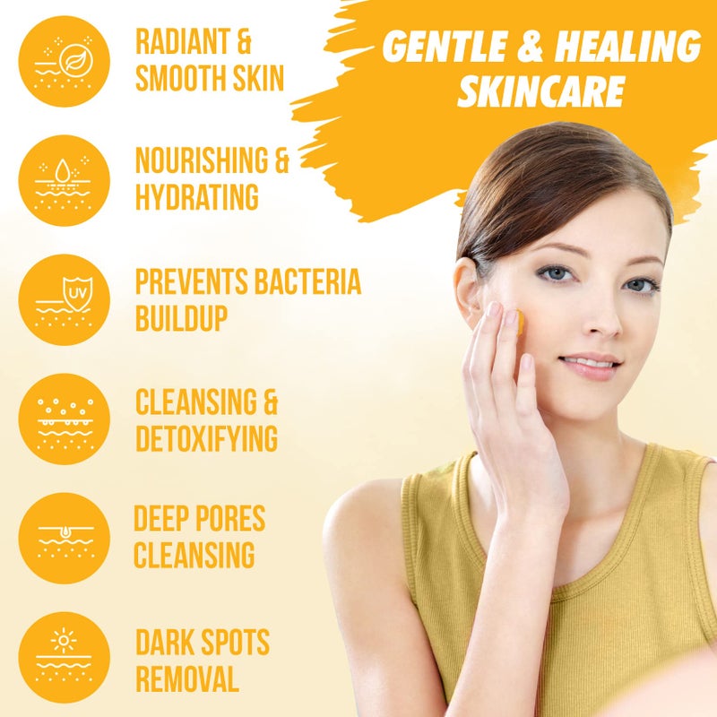 Healov Turmeric Face Wash, Turmeric Clear Skin Liquid Soap â€“ 100% Natural Anti Aging Exfoliating Facial Cleanser for Spots, Age Spots, Sun Damage, Discoloration â€“ Cleansing Soap Skin Detox Treatment - Image 5