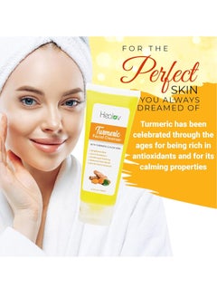 Herblov Turmeric Face Wash, Turmeric Clear Skin Liquid Soap – 100% Natural Anti Aging Exfoliating Turmeric Facial Cleanser for Spots, Age Spots, Sun Damage, Discoloration – Turmeric Soap Skin Detox Treatment  - Image 4