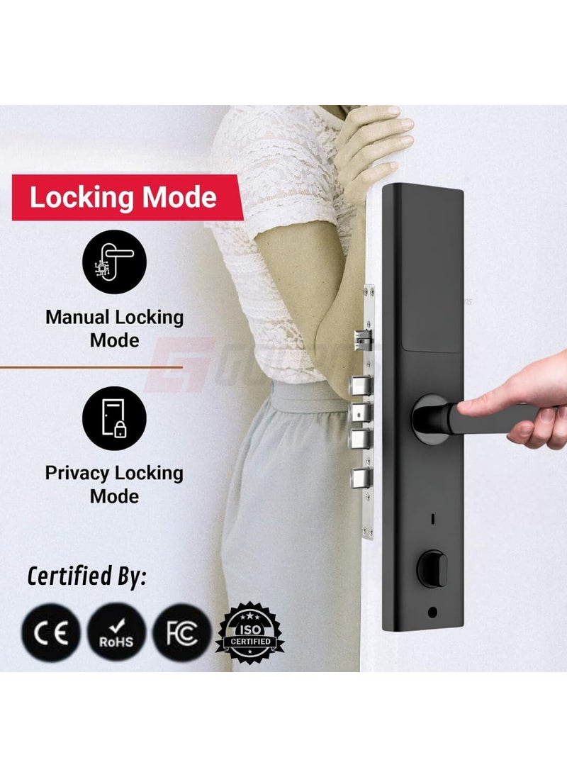 Golens - Golens X33 Black Smart Door Lock Digital Door Lock 6Way Unlocking WiFi Fingerprint Password RFID Card Mobile App Physical Key OTP Access Passage Mode No Extra Gateway Required - Image 1