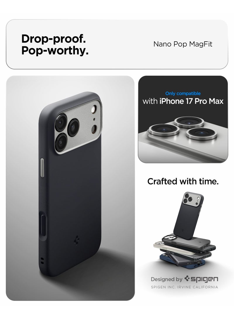 Spigen غطاء حماية Nano Pop MagFit لجهاز iPhone 17 Pro Max مع تقنية MagSafe - سمسم أسود - Image 2