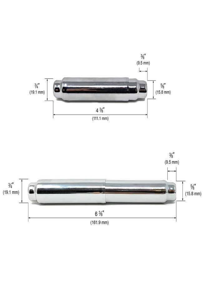 Teravan 201 Stainless Steel Spring-Loaded Replacement Toilet Paper Roller with Chrome Plating, Solid, Corrosion-Resistant, Modern Bathroom Fixture (Chrome - 2pc) - Image 2