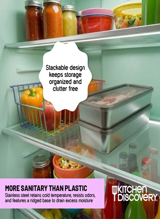 Kitchen Discovery Stay Fresh Bacon Keeper for Refrigerator Preserves Freshness and Prevents Spoilage - No Mess Bacon Storage Replaces Greasy Packaging (Stainless Steel Bacon Holder) - Image 3