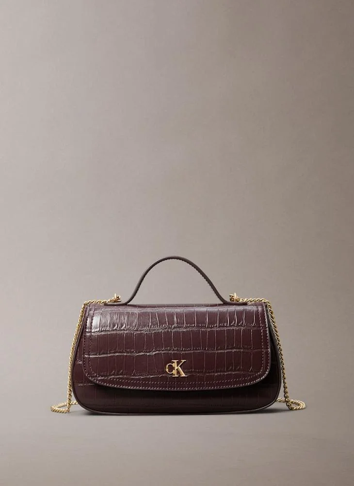 CALVIN KLEIN Logo Croc Top Handle Bag