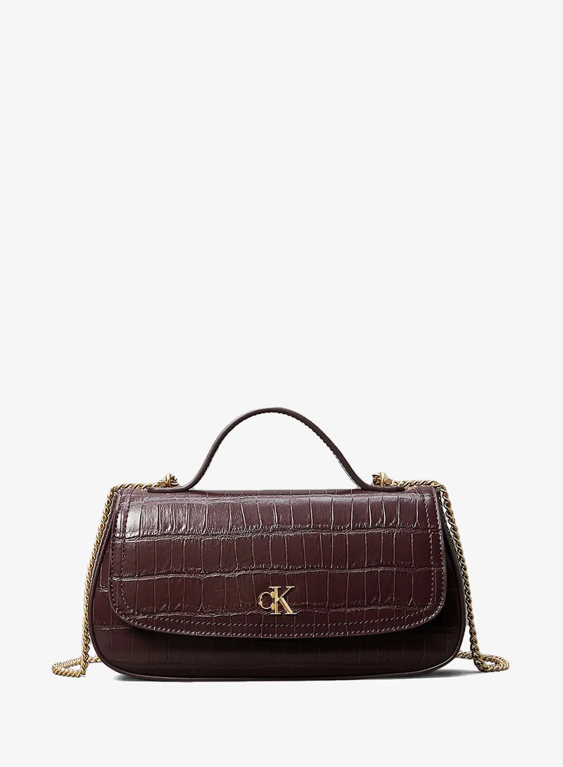 CALVIN KLEIN Logo Croc Top Handle Bag