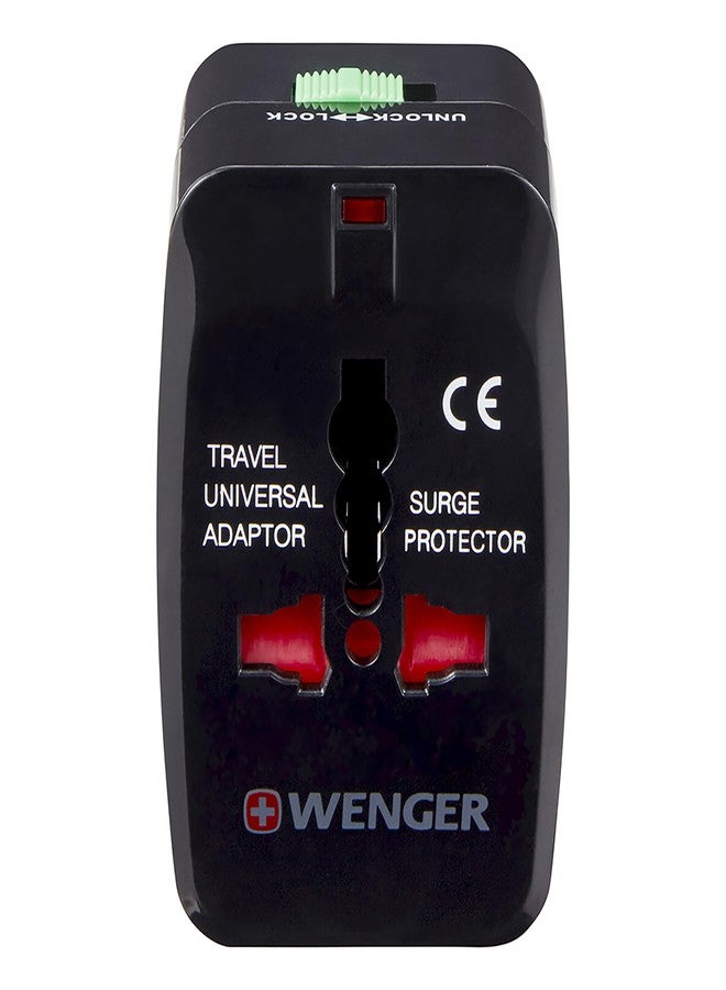 Wenger Universal Travel Adapter for Global Travel, Black, Blend of Style & Function, Swiss Designed (604551) - Image 1