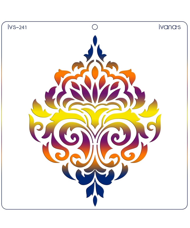 Ivanas Art & Craft Reusable Stencil for Art & Craft, DIY Decorative Stencil for Painting on Canvas, Fabric, Cloth, Paper, Glass, Furniture and Wall, Size - 6 x 6 inch, Pack of 1, IVS-241, Off White - Image 3